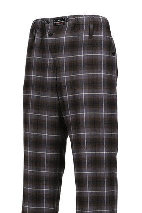 "GOOD SLEEPING WEAR" SILK COTTON CHECK PANTS  / BLK/PUR