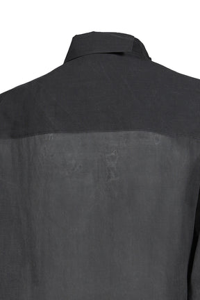 ASYMMETRY COLLAR LONG SHIRT / BLK