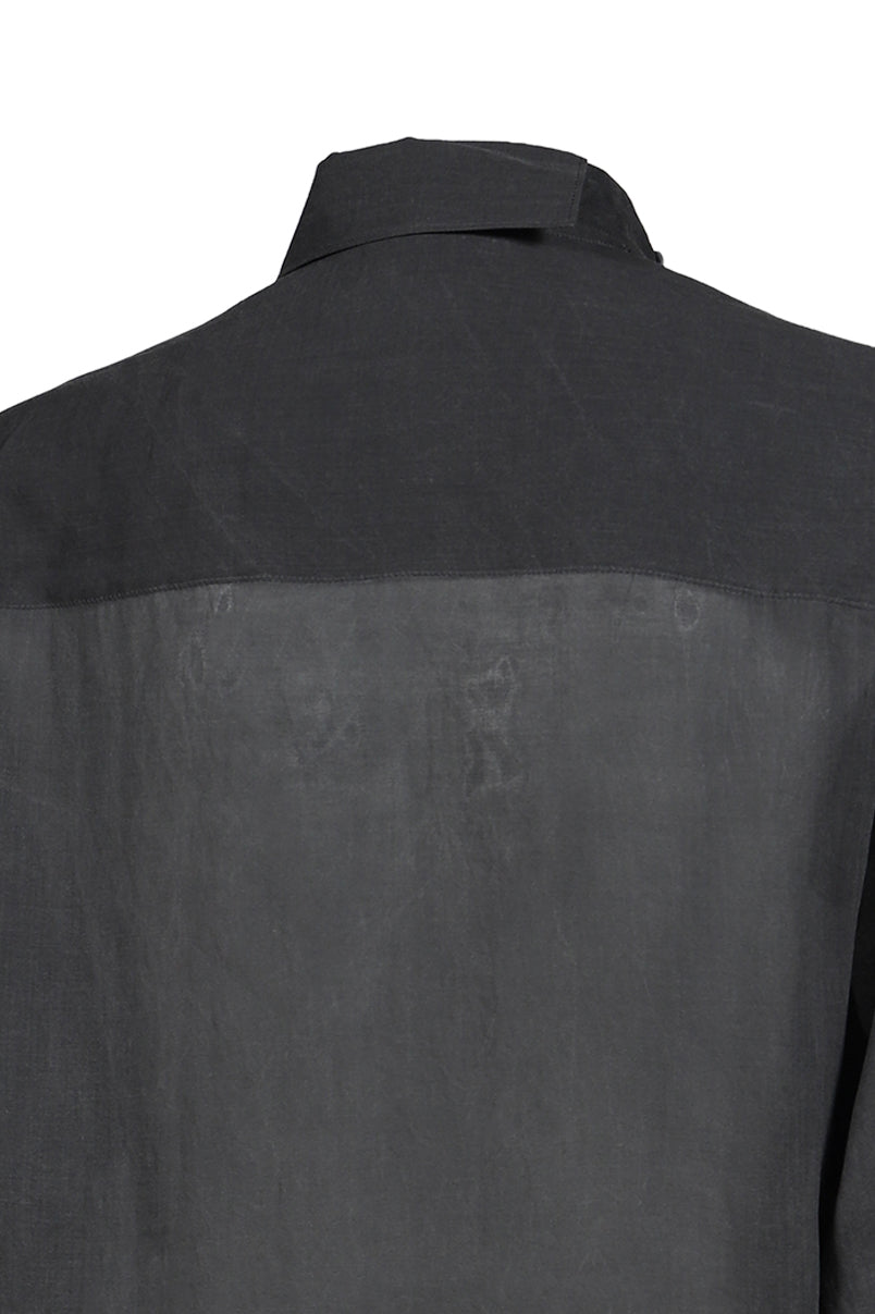 ASYMMETRY COLLAR LONG SHIRT / BLK