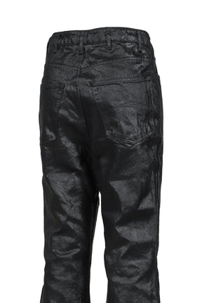 CRACK WAXED GUSSET VARET JEANS / BLK 