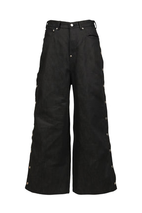 RH SUPER BAGGY SIDE SNAP JEAN / RAW BLK