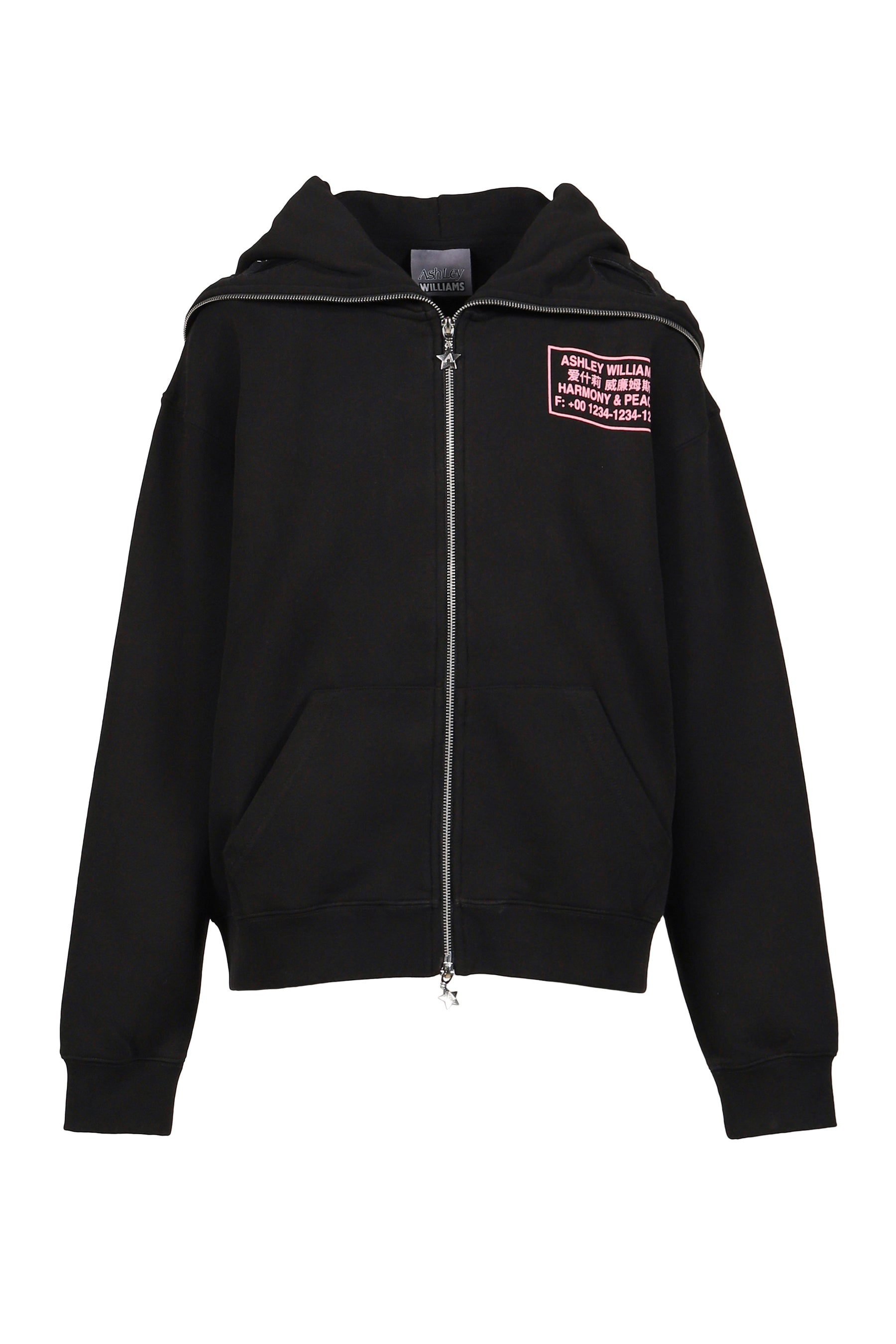 PINK HARMONY &amp; PEACE BUTTERFLY HOODIE / BLK 