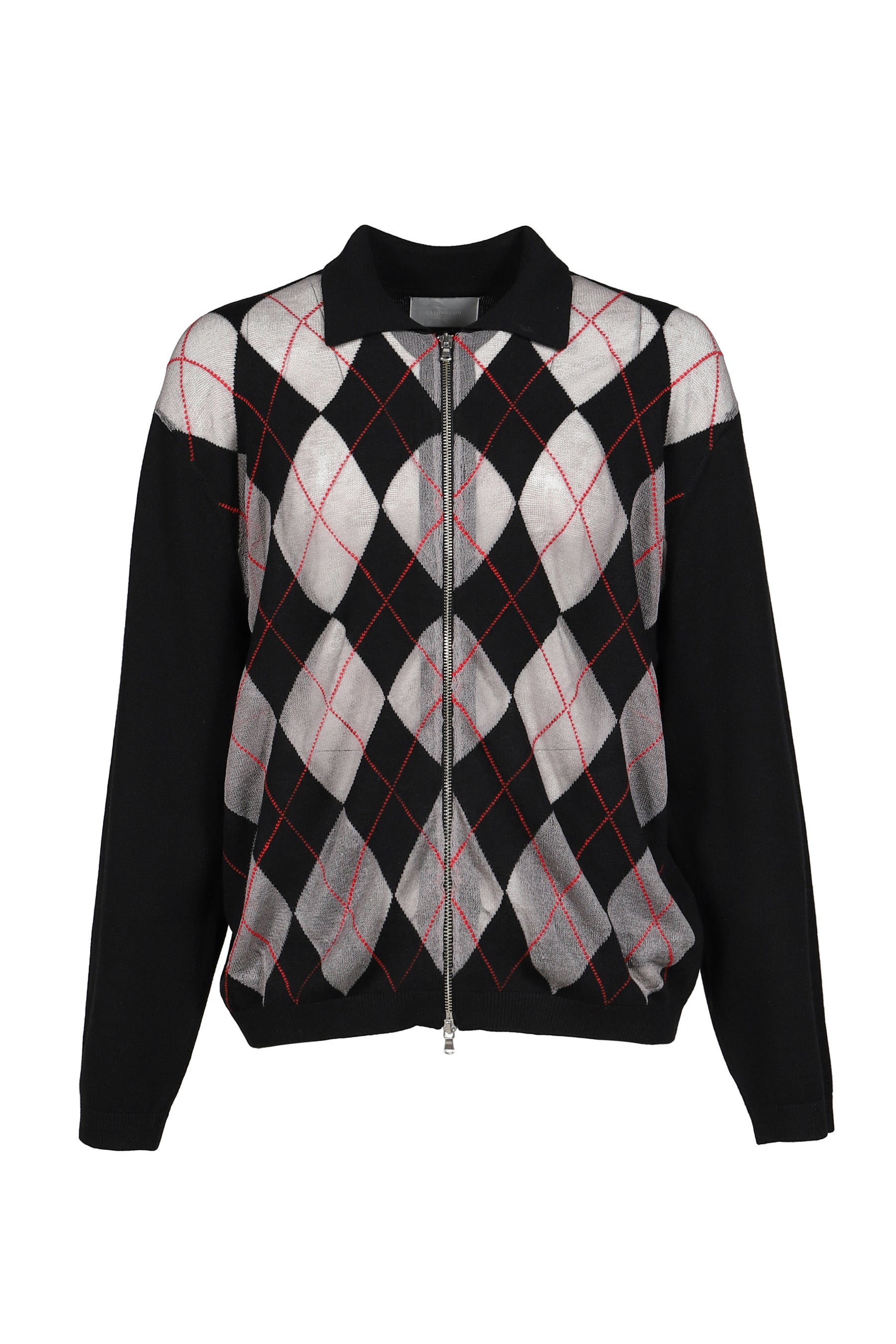 CITIES' ZIP CARDIGAN ARGYLE / BLK