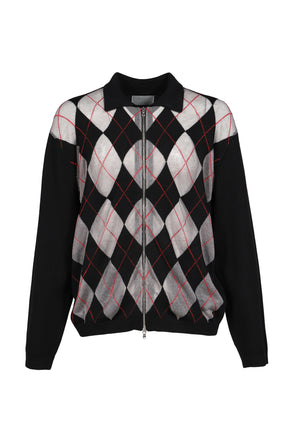 CITIES' ZIP CARDIGAN ARGYLE / BLK