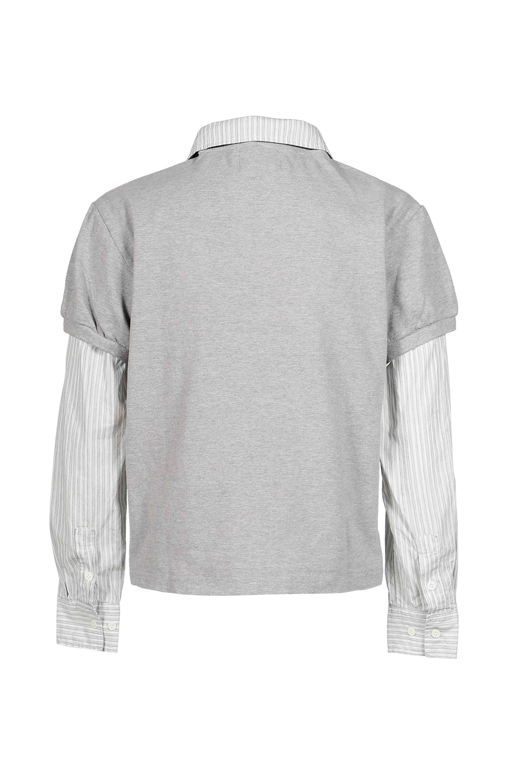 LAYERED POLO SHIRT / MELANGE GRY