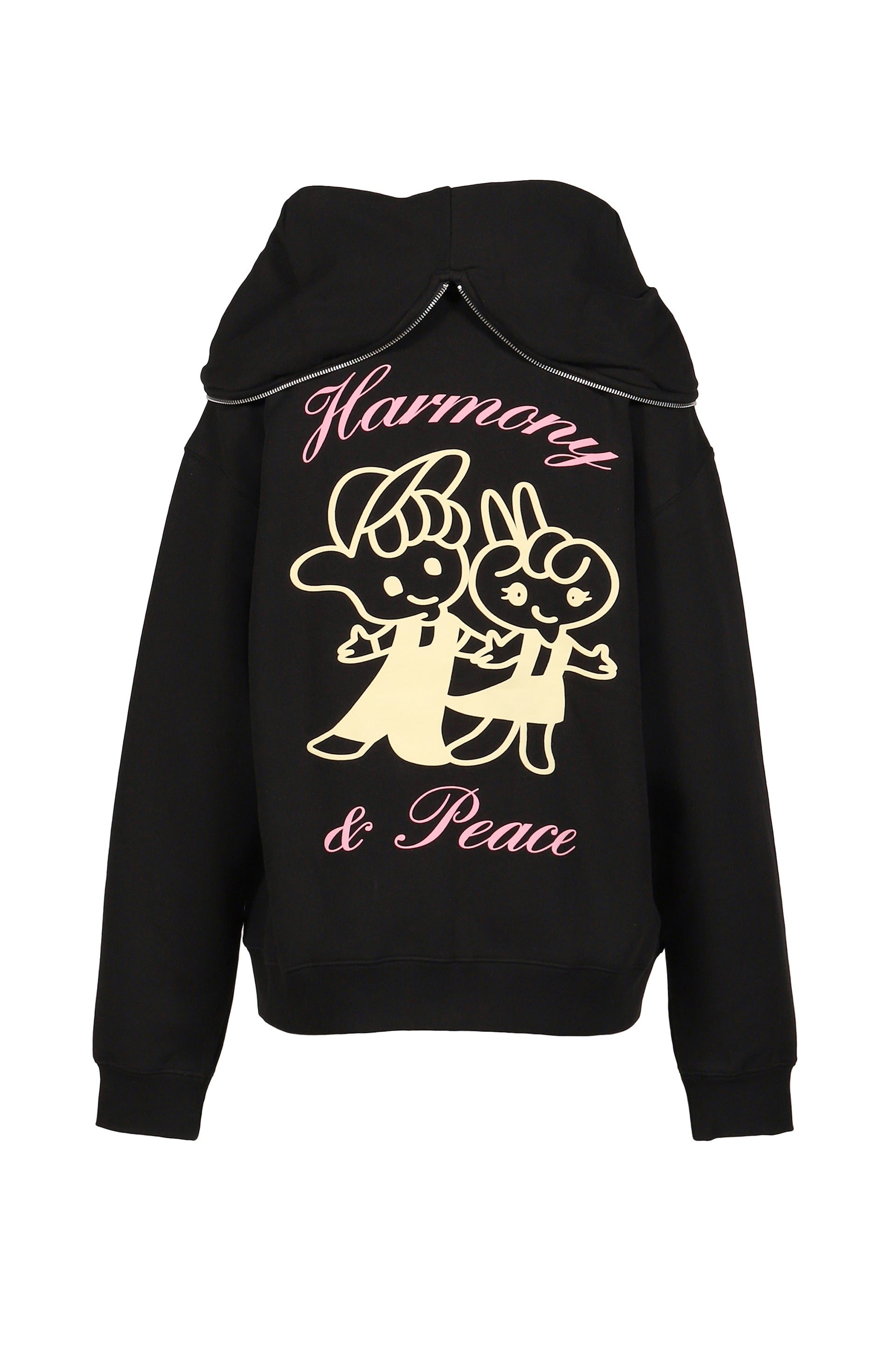 PINK HARMONY & PEACE BUTTERFLY HOODIE / BLK