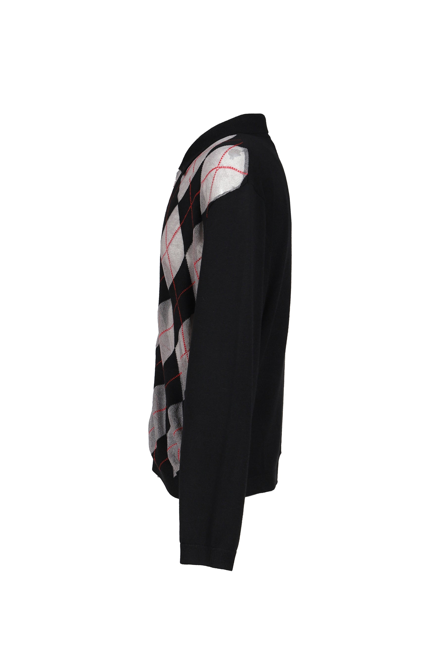CITIES' ZIP CARDIGAN ARGYLE / BLK