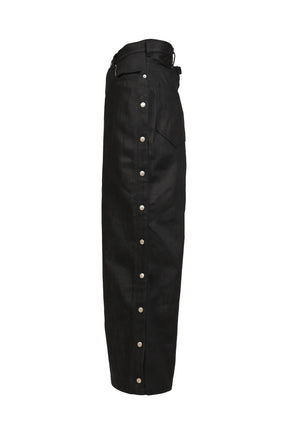 RH SUPER BAGGY SIDE SNAP JEAN / RAW BLK