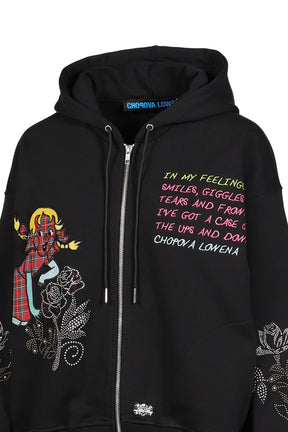FEELINGS PANIC ZIP HOODIE / BLK