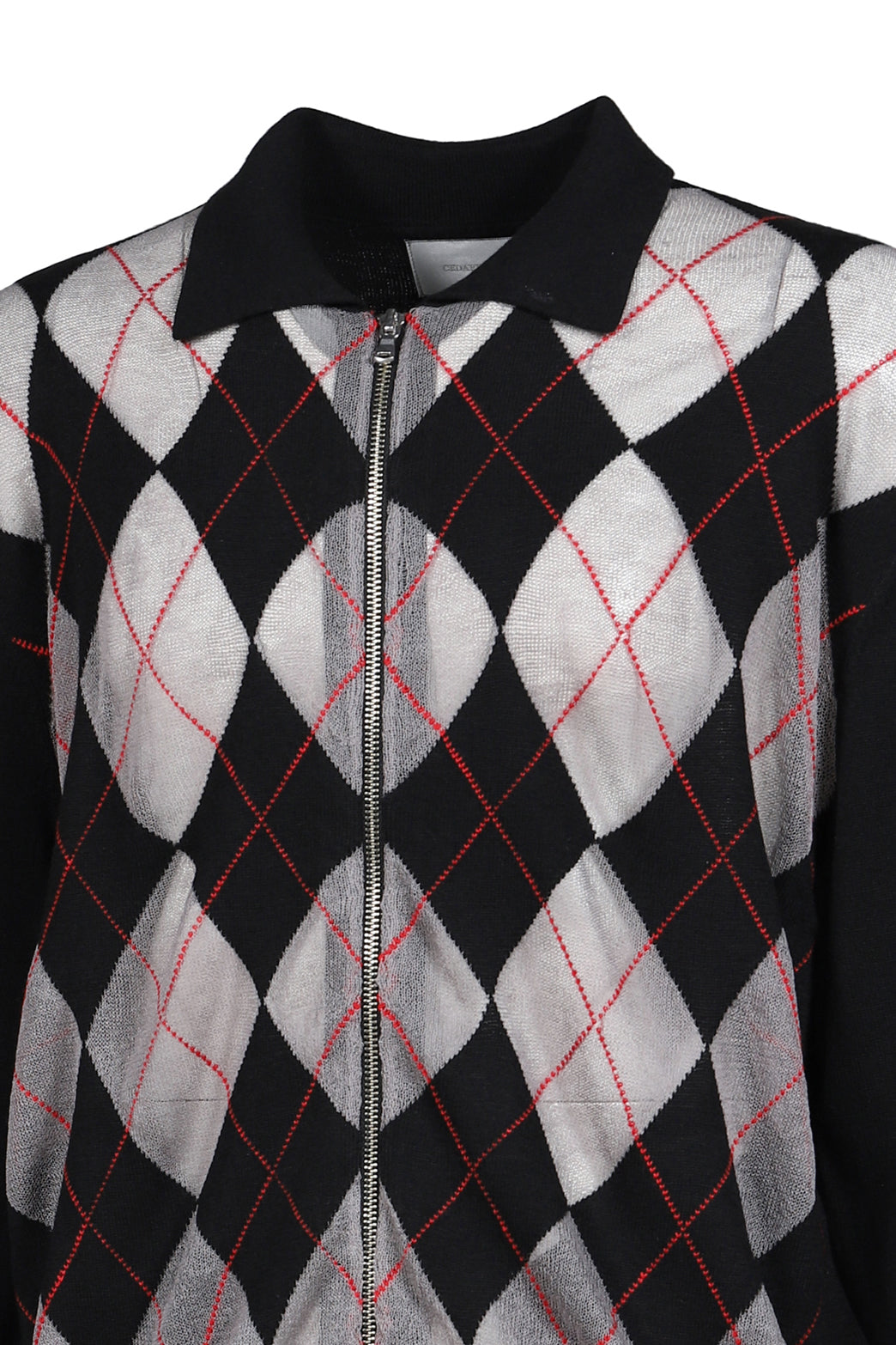 CITIES' ZIP CARDIGAN ARGYLE / BLK
