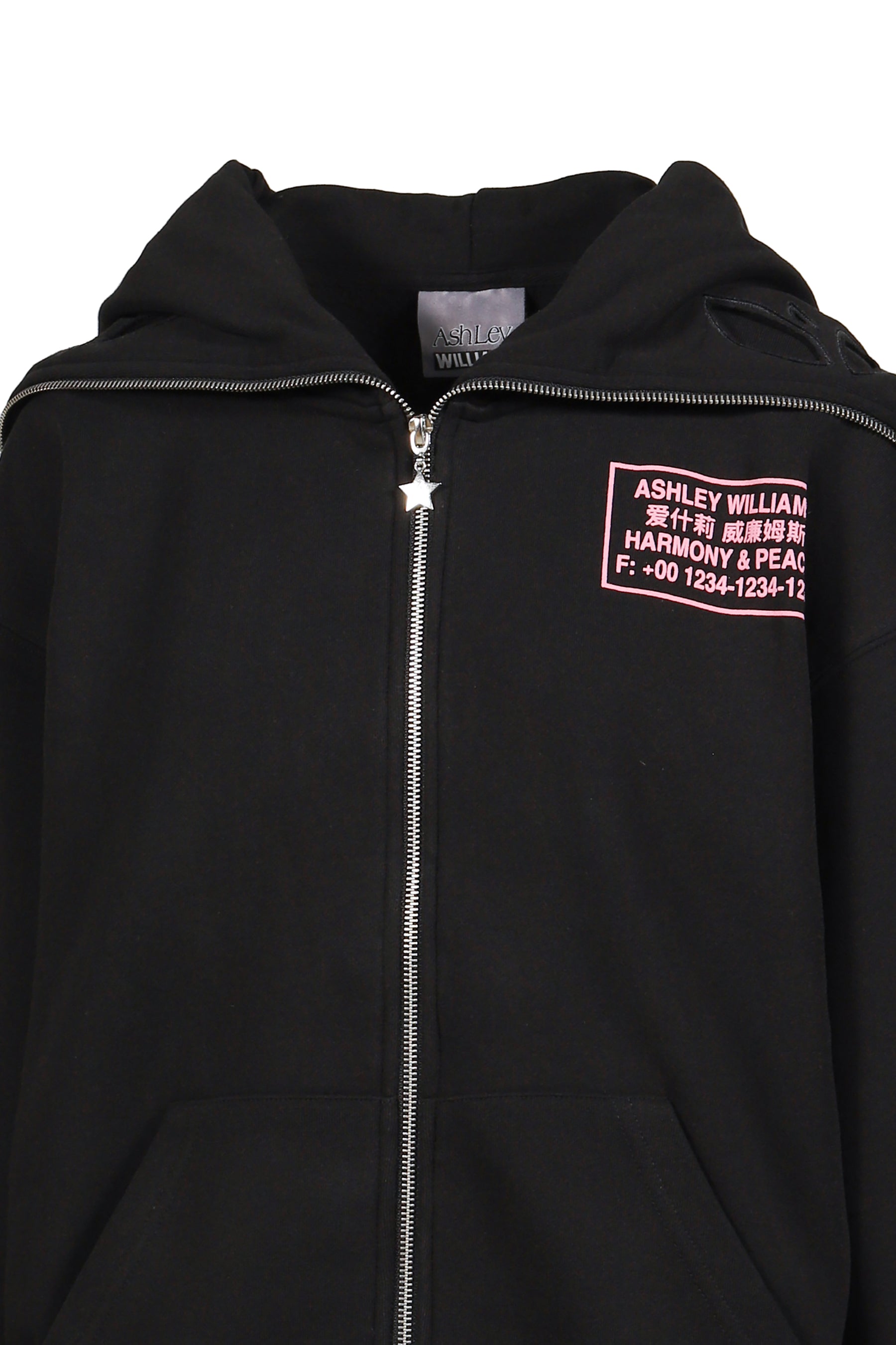 PINK HARMONY &amp; PEACE BUTTERFLY HOODIE / BLK 