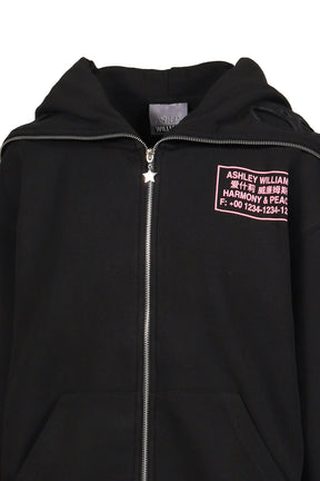 PINK HARMONY &amp; PEACE BUTTERFLY HOODIE / BLK 