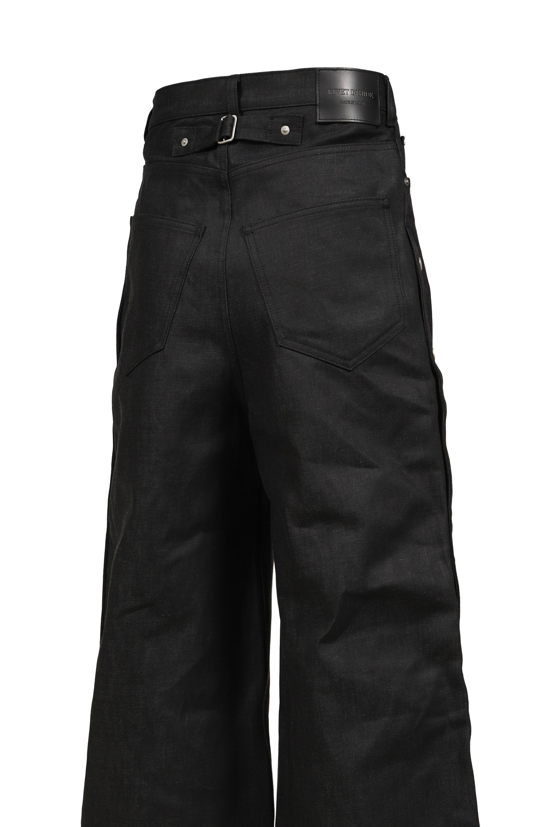 RH SUPER BAGGY SIDE SNAP JEAN / RAW BLK