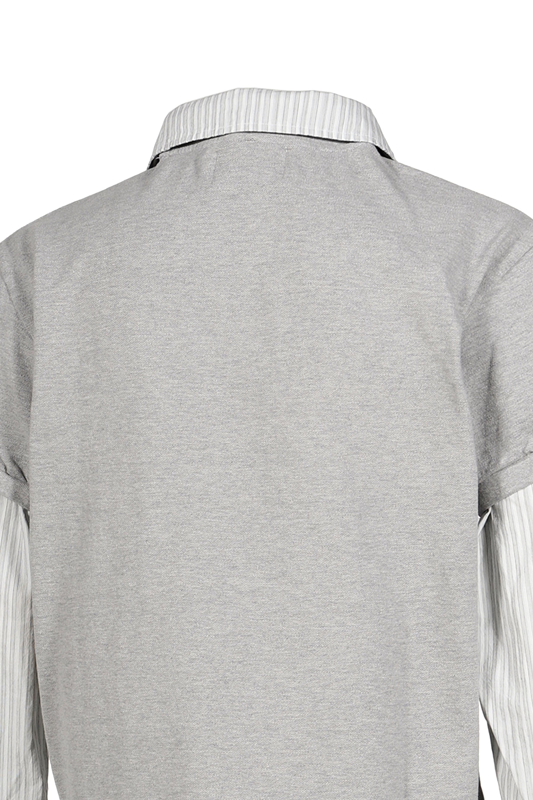 LAYERED POLO SHIRT / MELANGE GRY
