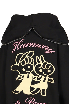 PINK HARMONY &amp; PEACE BUTTERFLY HOODIE / BLK 