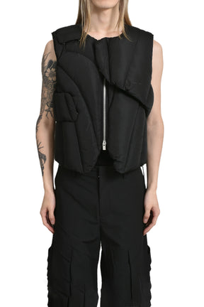 LAYERED DOWN VEST / BLK