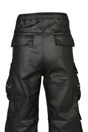 COATING TRIPLE CARGO PANTS / BLK