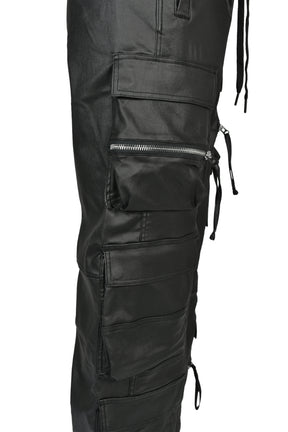 COATING TRIPLE CARGO PANTS / BLK