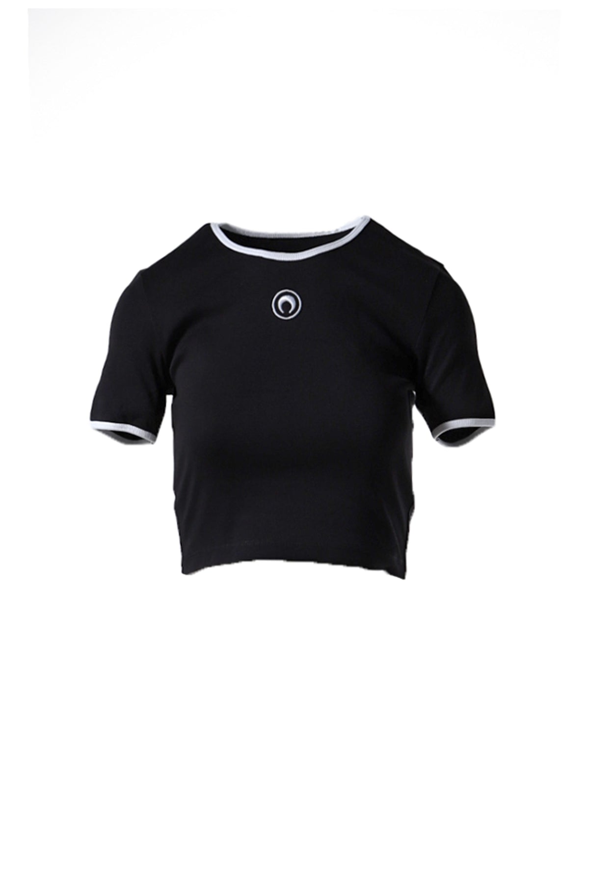 MOON LOGO JERSEY CROPPED TOP / BLK