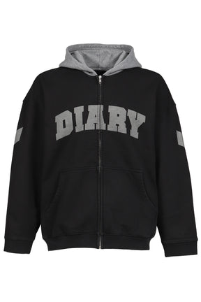 ARCH LOGO ZIP HOODIE / BLK GRY