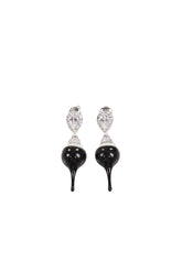 PEARL DROP EARRING / SLVBLK 