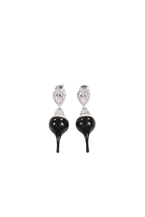 PEARL DROP EARRING / SLVBLK 
