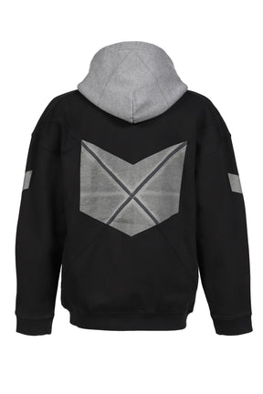 ARCH LOGO ZIP HOODIE / BLK GRY