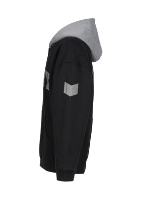 ARCH LOGO ZIP HOODIE / BLK GRY