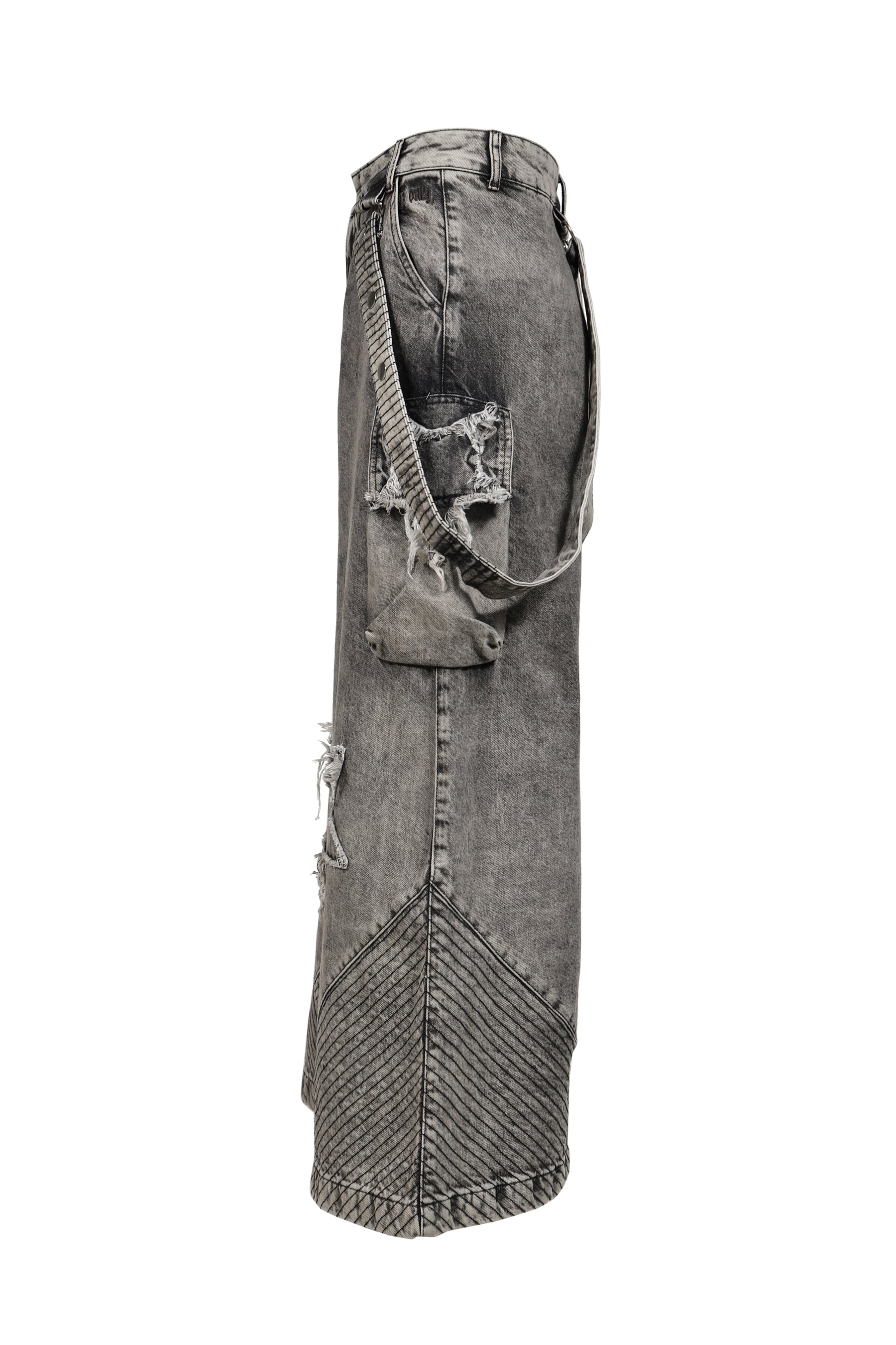 DANCEFLOOR'S STAR QUILTED JEANS / GRY