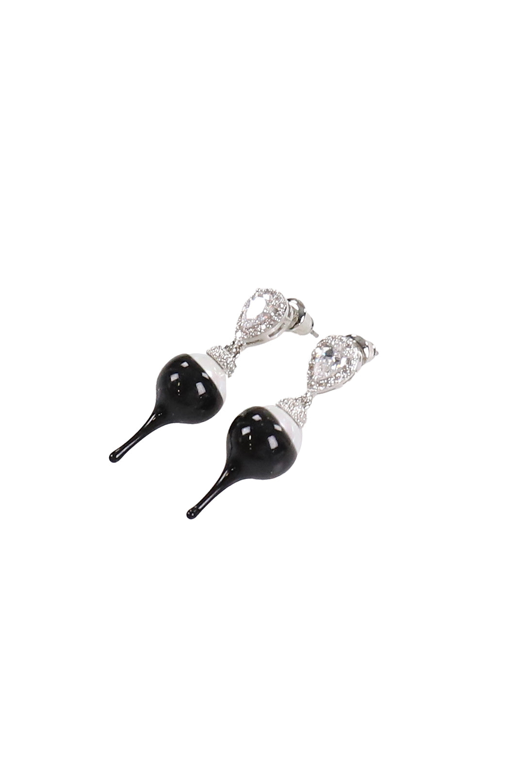 PEARL DROP EARRING / SLVBLK 