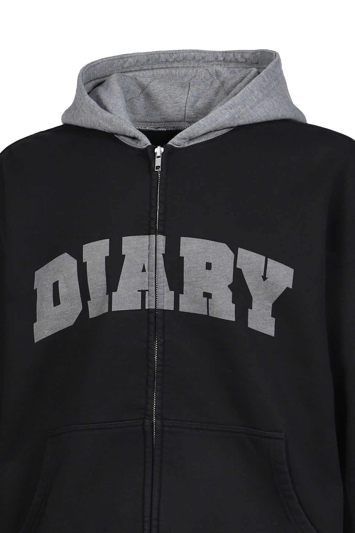 ARCH LOGO ZIP HOODIE / BLK GRY