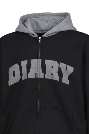 ARCH LOGO ZIP HOODIE / BLK GRY
