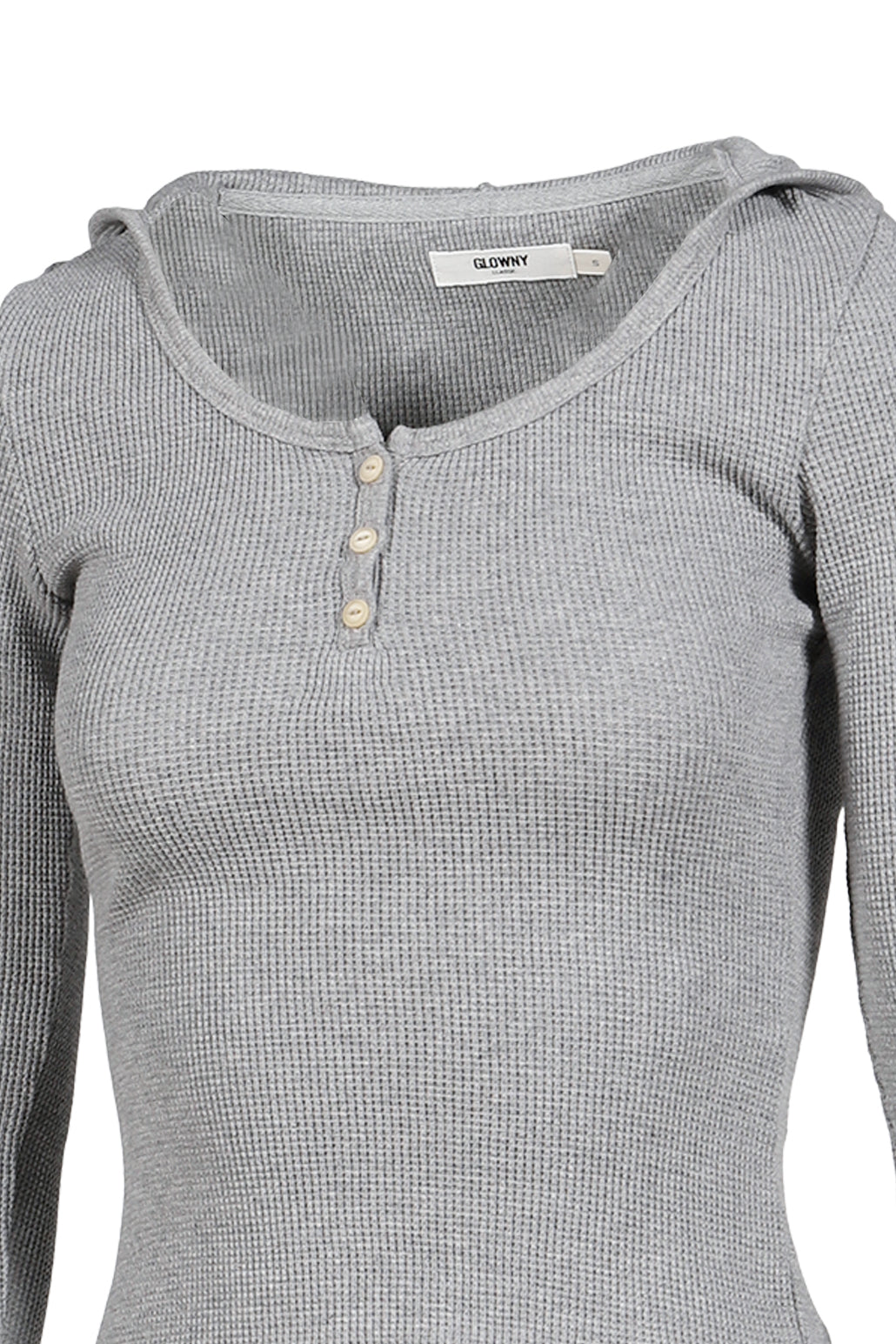 3/4 G WAFFLE BUTTON FLY TEE / GRY