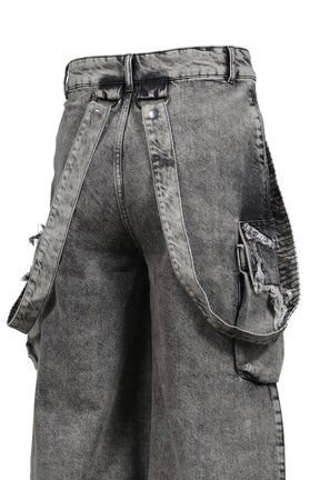 DANCEFLOOR'S STAR QUILTED JEANS / GRY