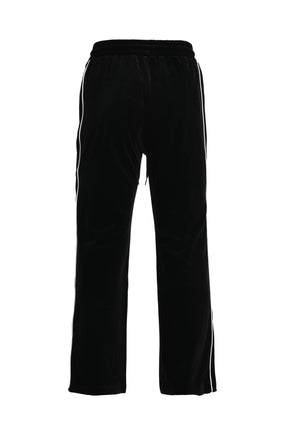 VELOUR EMBROIDERY TRACK PANTS / BLK