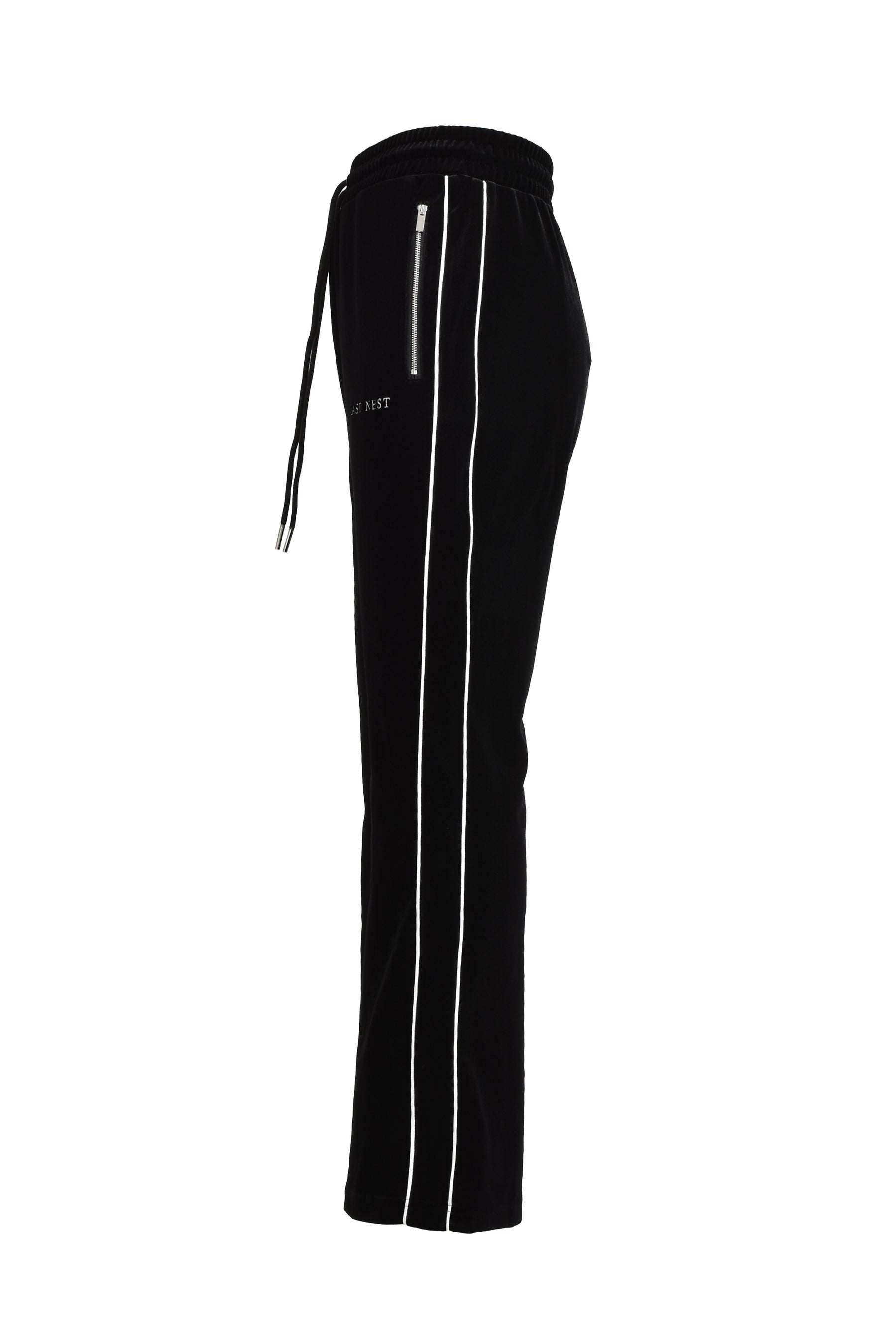 VELOUR EMBROIDERY TRACK PANTS / BLK