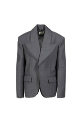 PEAK LAPEL OVERSIZED BLAZER / GRY