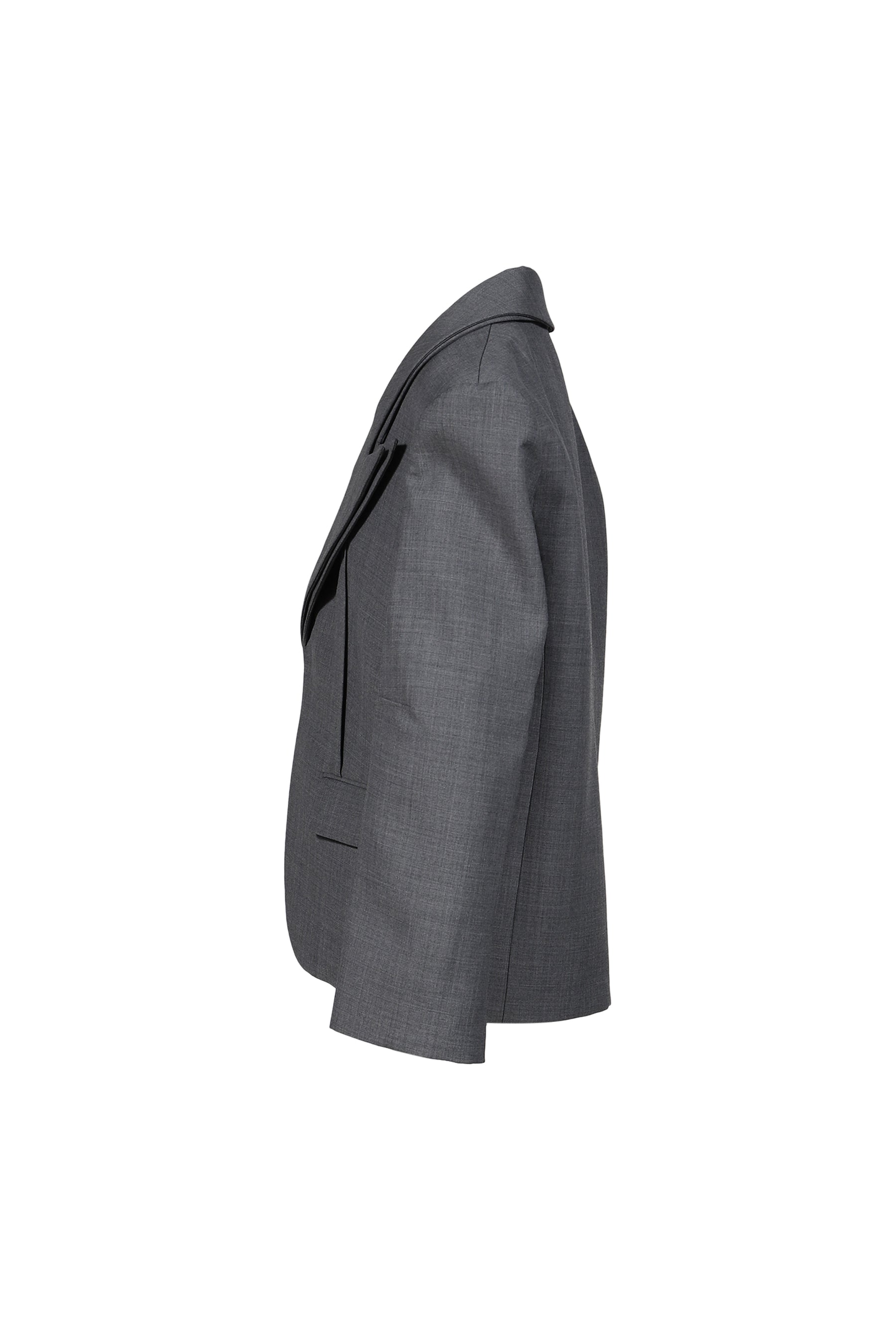 PEAK LAPEL OVERSIZED BLAZER / GRY