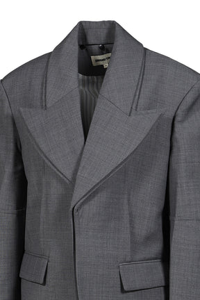 PEAK LAPEL OVERSIZED BLAZER / GRY