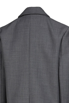 PEAK LAPEL OVERSIZED BLAZER / GRY