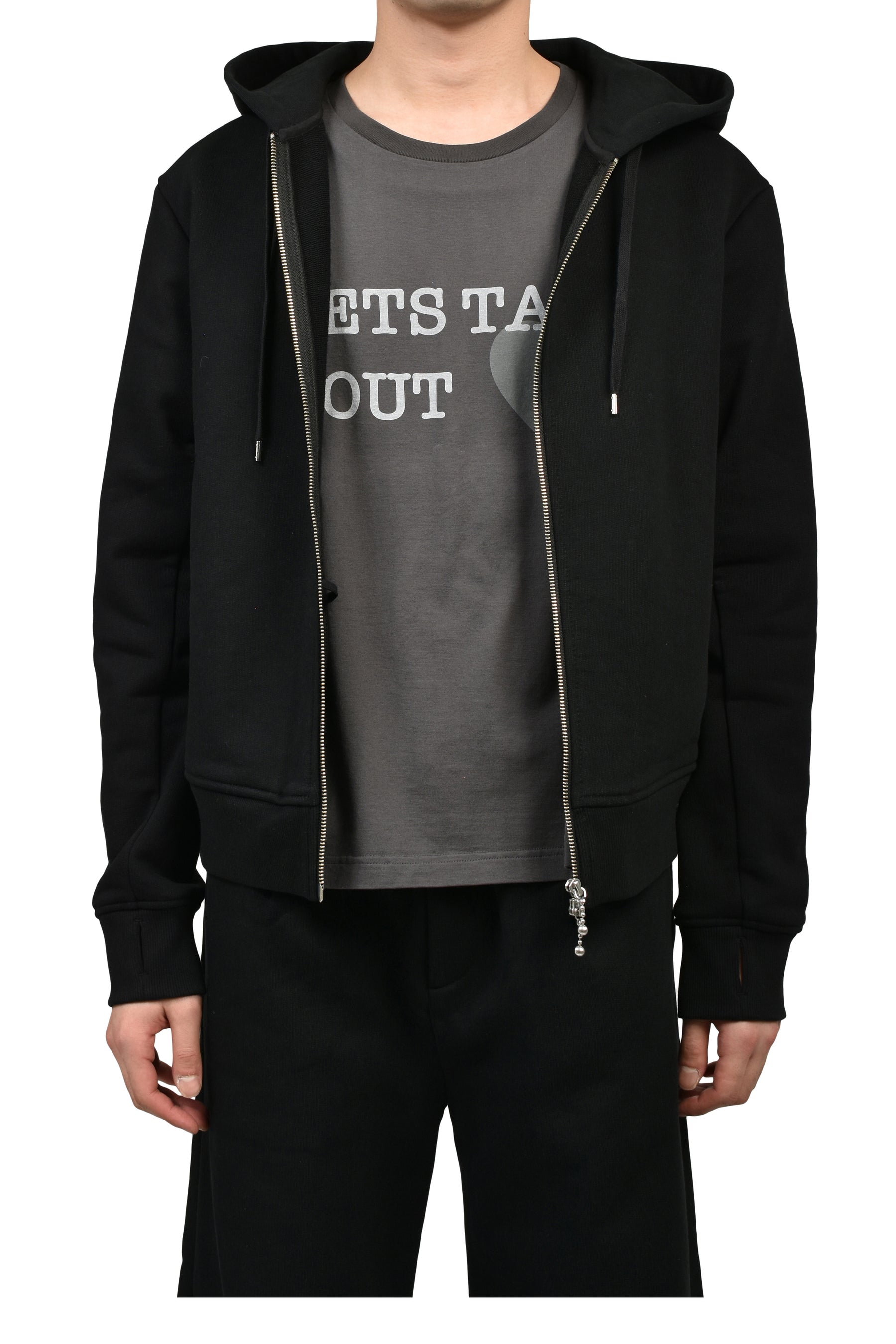 BORED ZIP HOODIE / JET BLK