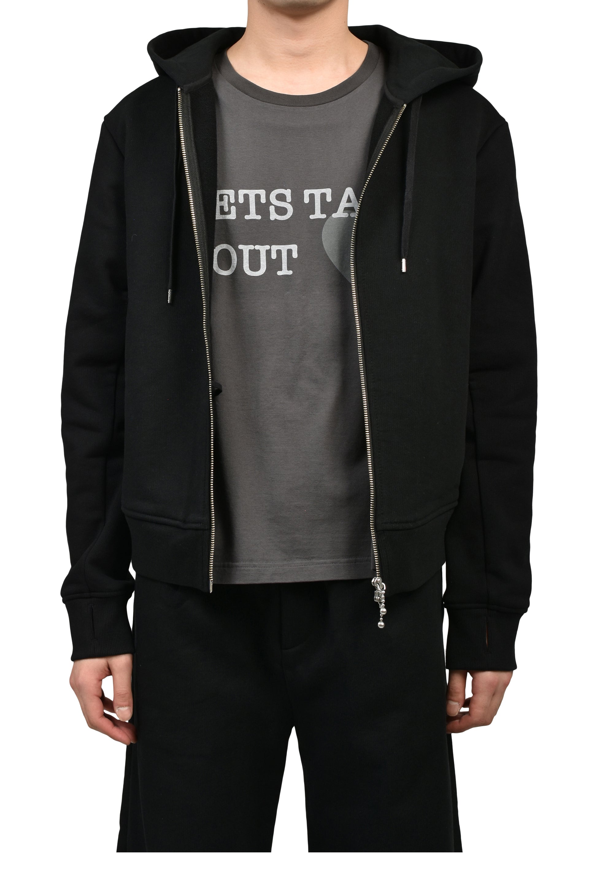 BORED ZIP HOODIE / JET BLK