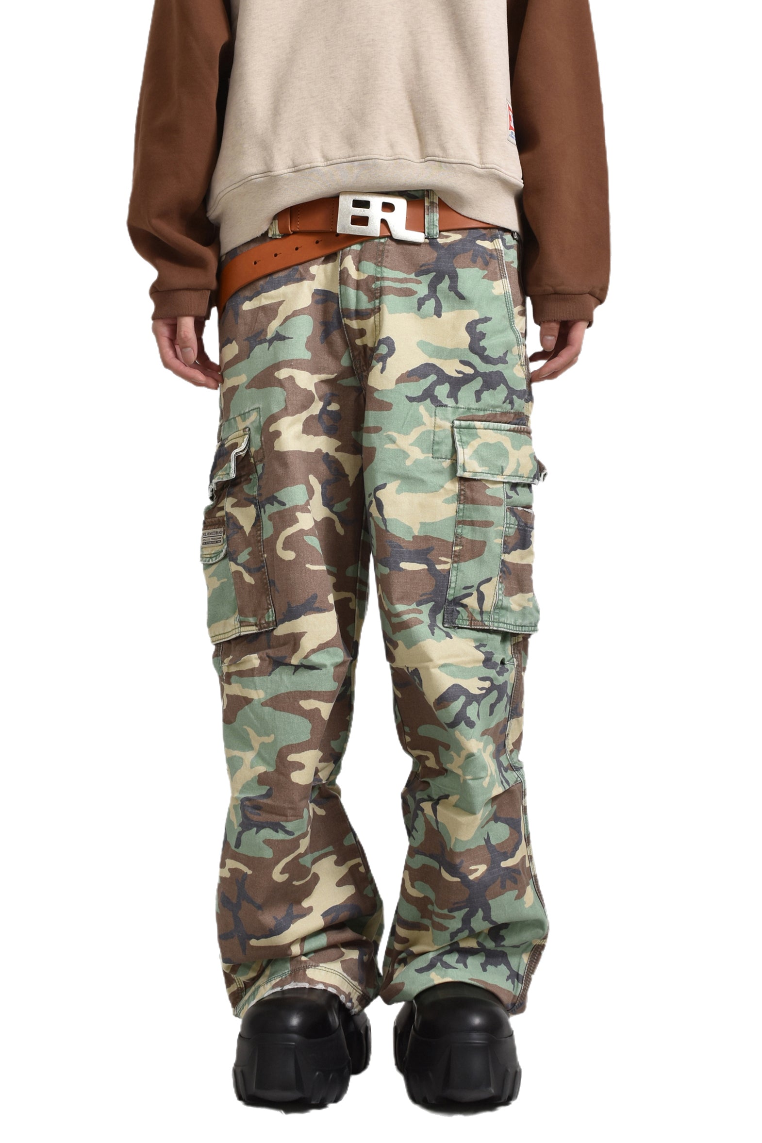 CAMO CARGO PANTS WOVEN / GRN CAMO