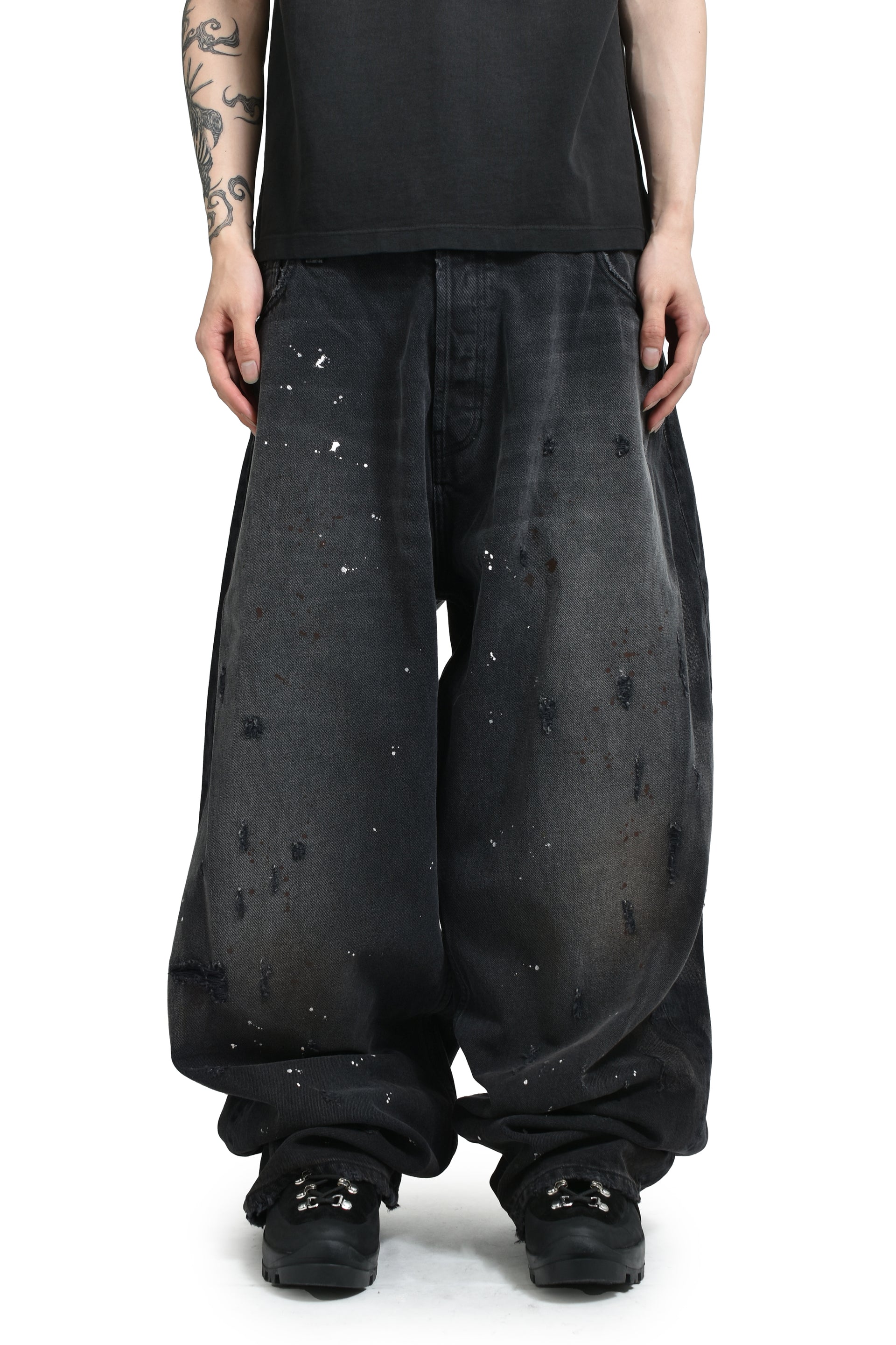 BAGGY MOTO PANT / WASHED BLK