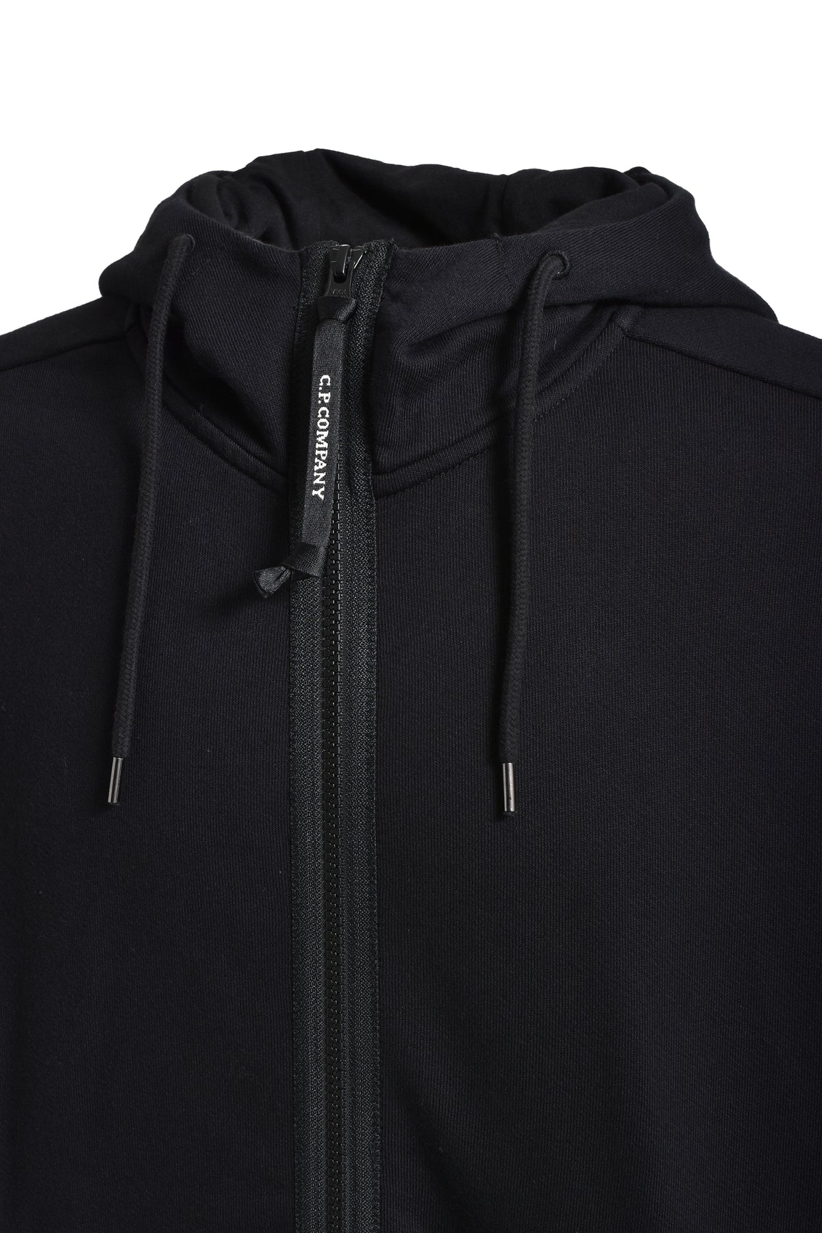 DIAGONAL RAISED FLEECE GOGGLE ZIPPED HOODED / BLK SAND 999