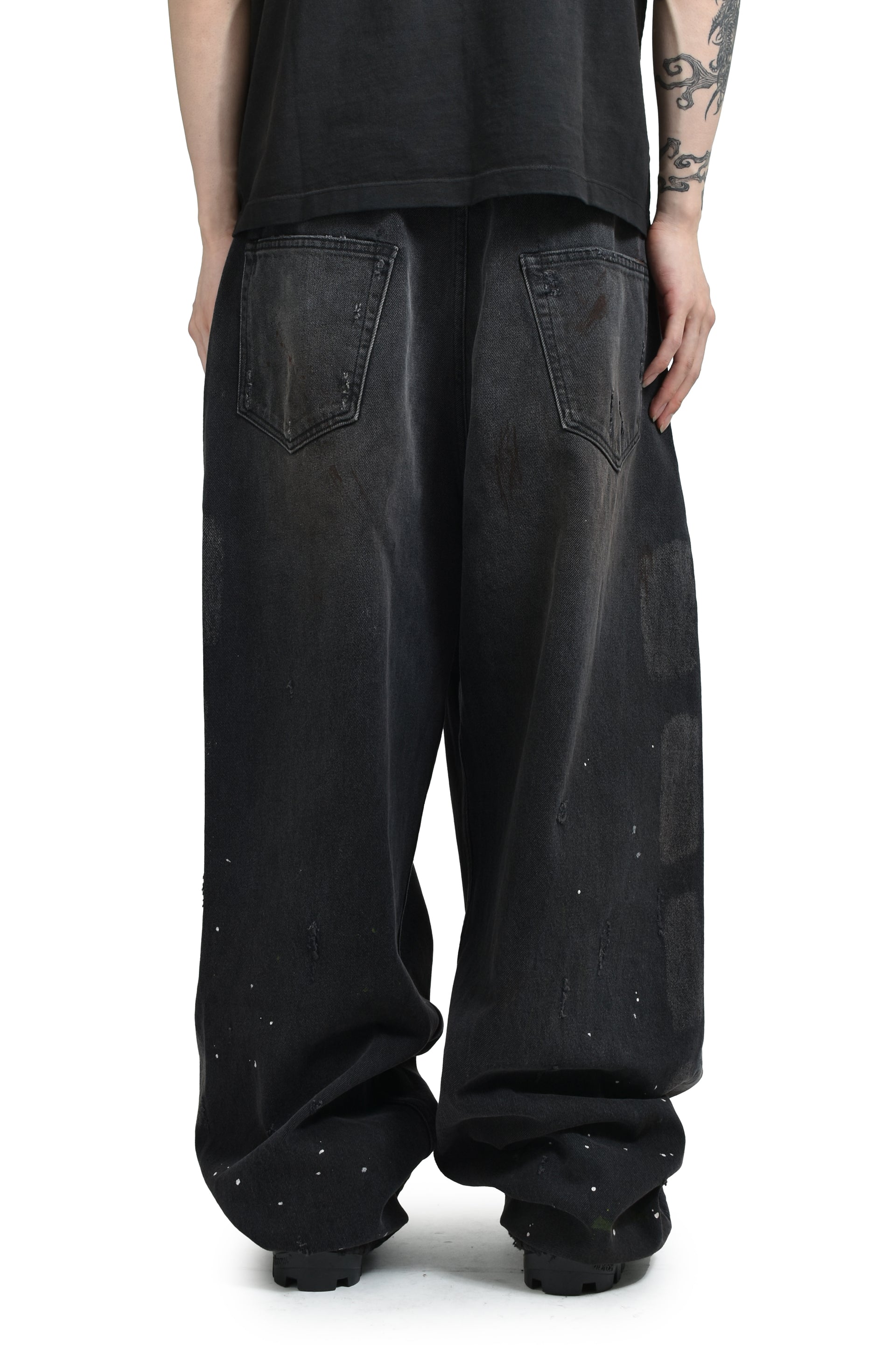BAGGY MOTO PANT / WASHED BLK