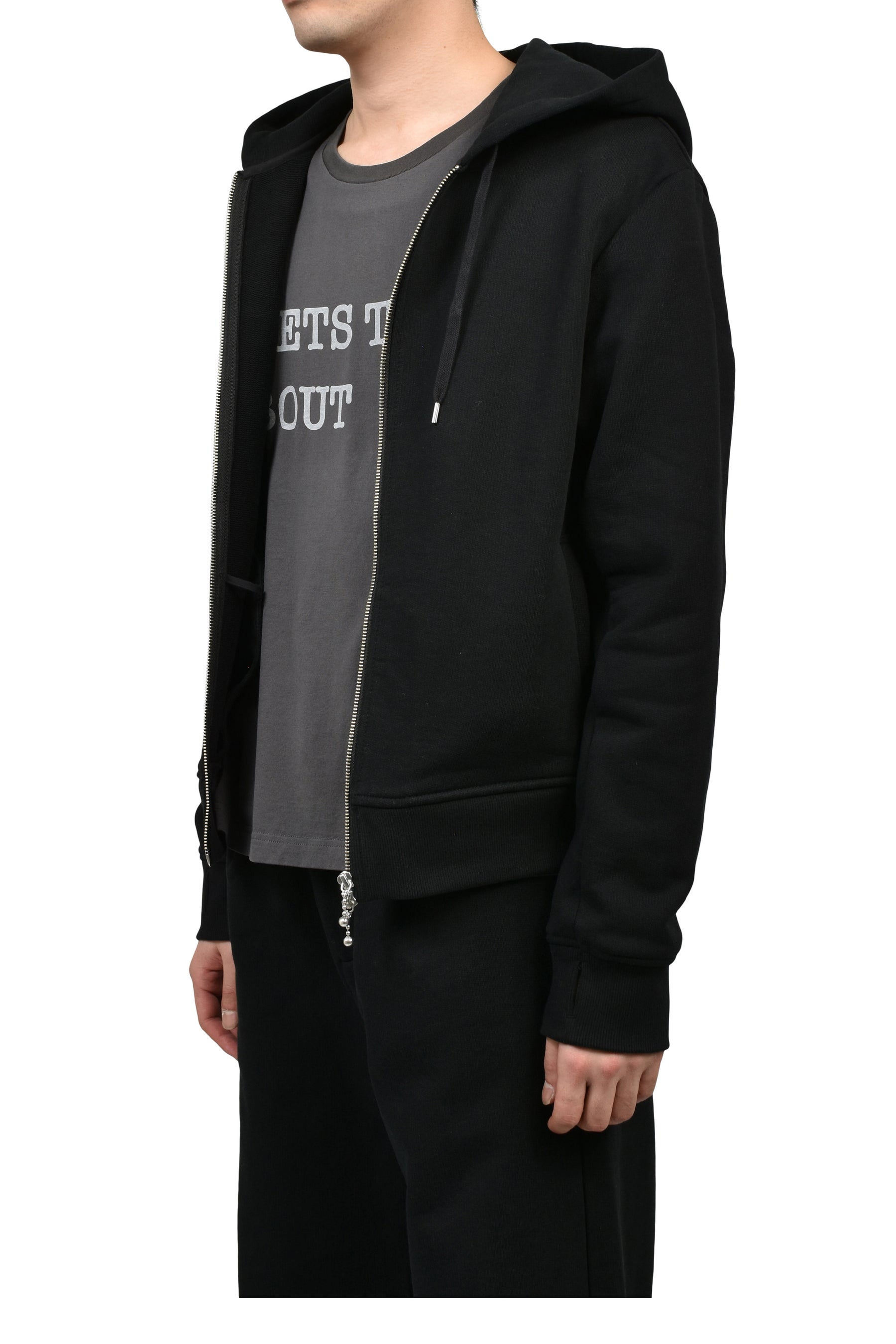 BORED ZIP HOODIE / JET BLK