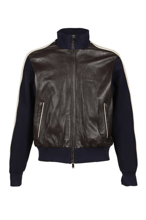 PATH LEATHER JACKET / NVY / DARK BRW / IVO