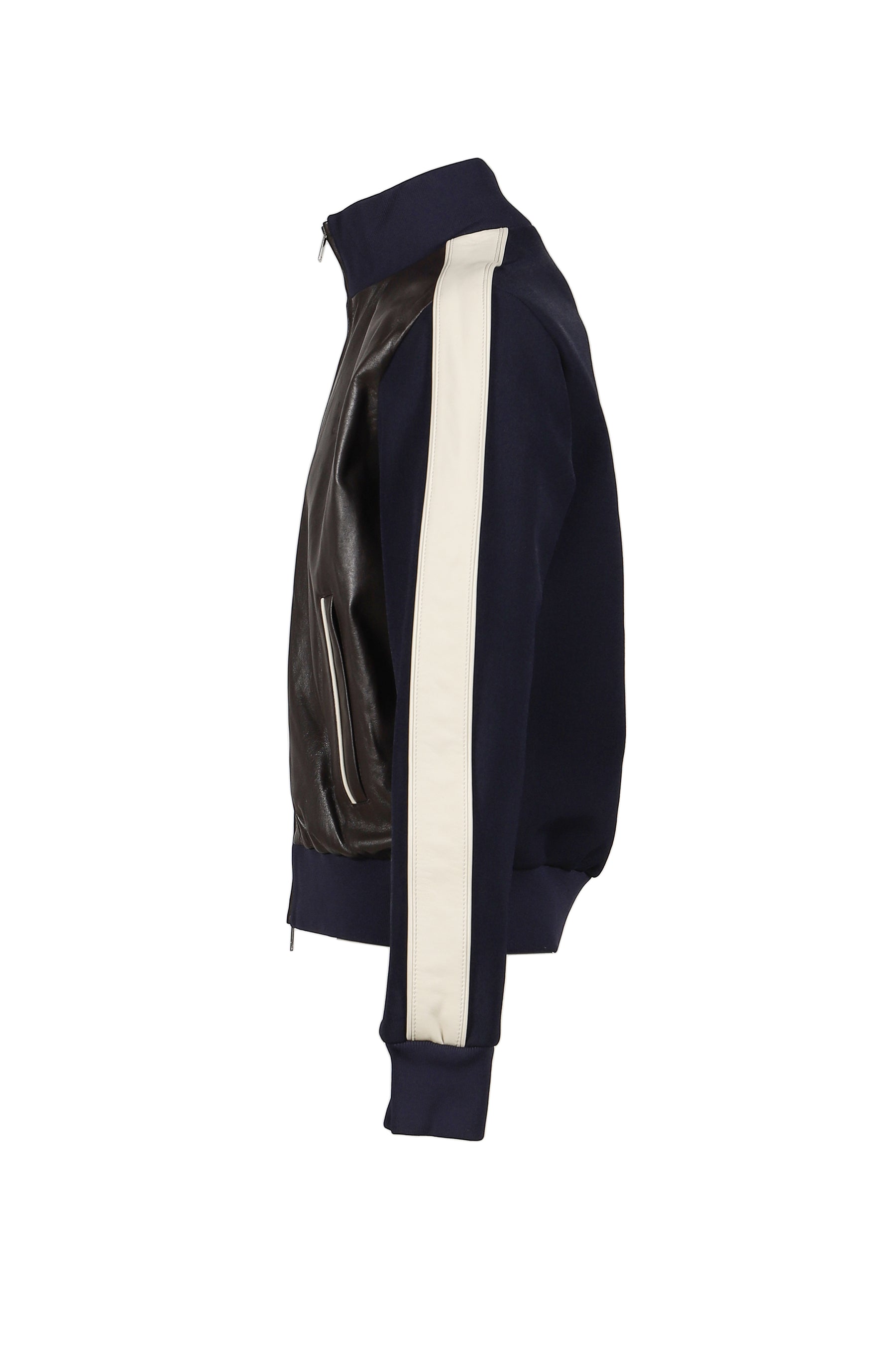 PATH LEATHER JACKET / NVY / DARK BRW / IVO