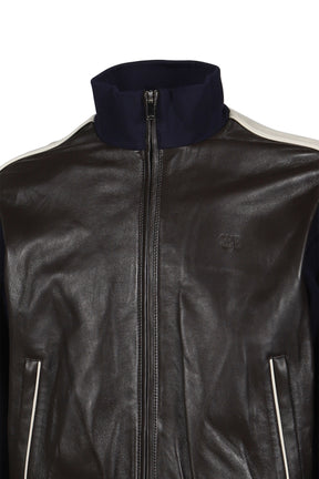 PATH LEATHER JACKET / NVY / DARK BRW / IVO